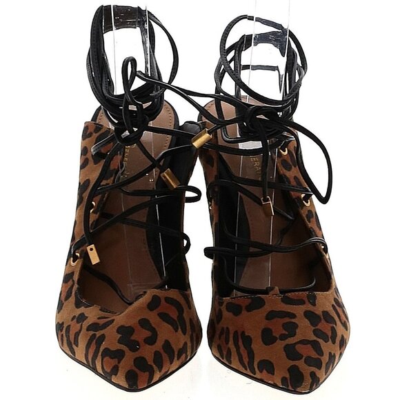 BCBGeneration  Hayes Heels leopard animal print lace up 7 - Picture 3 of 3